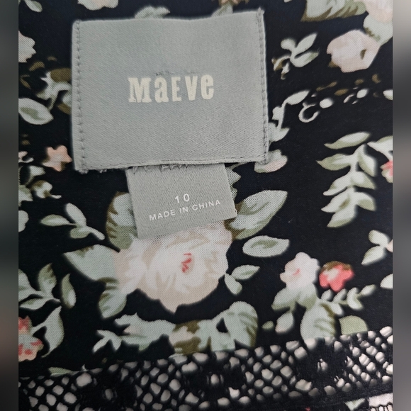 Maeve By Anthropologie Pleated Boho Whimsigoth Top Sz 10 - Picture 5 of 6